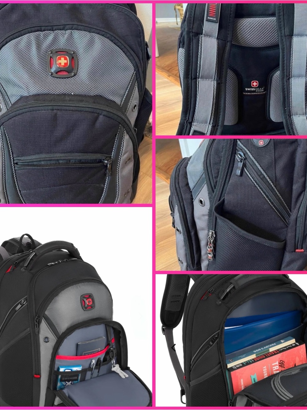 Wenger Synergy Laptop Backpack, 
Black/Gray (GA-7305-14)